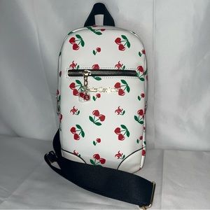 Juicy Couture Court Sling back pack With Heart Cherry Print ♥️ 🍒